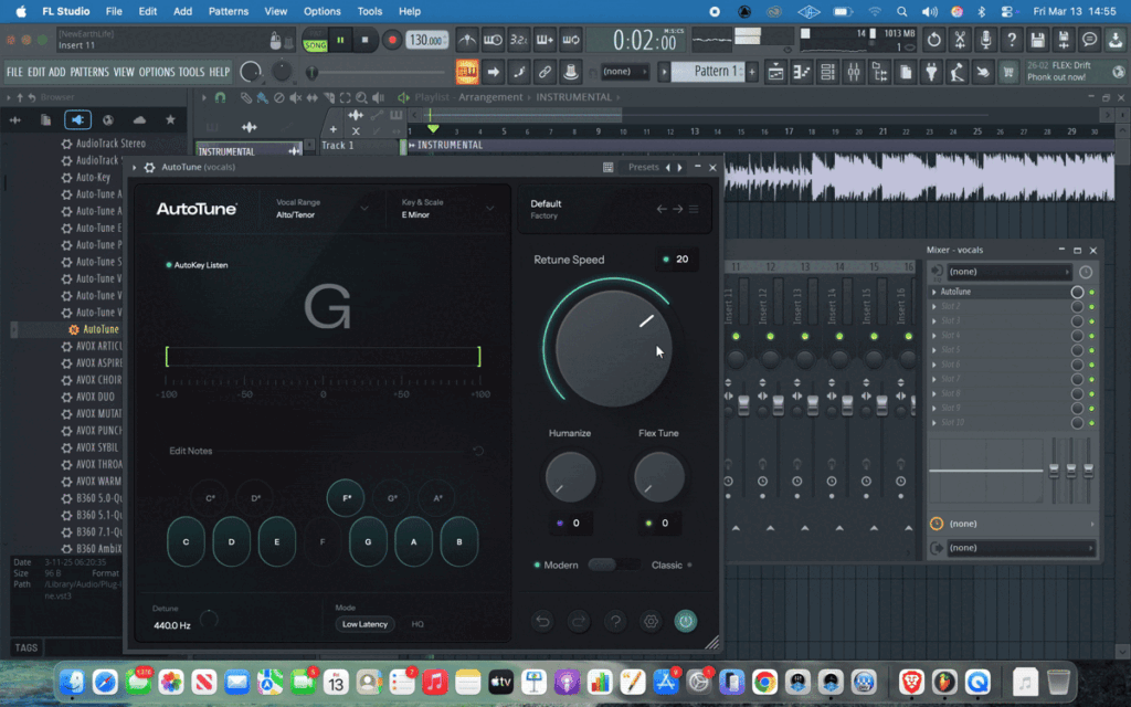 AutoTune Go vocal pitch correction plugin in FL Studio